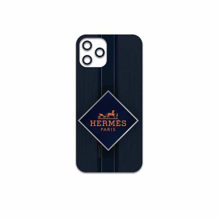 برچسب پوششی ماهوت مدل Hermes-Logo مناسب برای گوشی موبایل اپل iPhone 12 Pro MAHOOT Hermes-Logo Cover Sticker for Apple iPhone 12 Pro